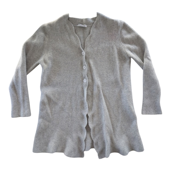 Vintage Daniel Napier Angora Geelong Wool Cardigan Grey Womens 12 - Picture 1 of 11